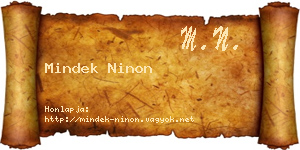 Mindek Ninon névjegykártya